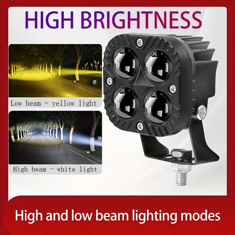 1pc High-Brightness LED Motorcycle Light with Adjustable High Low Beam Modes Easy In