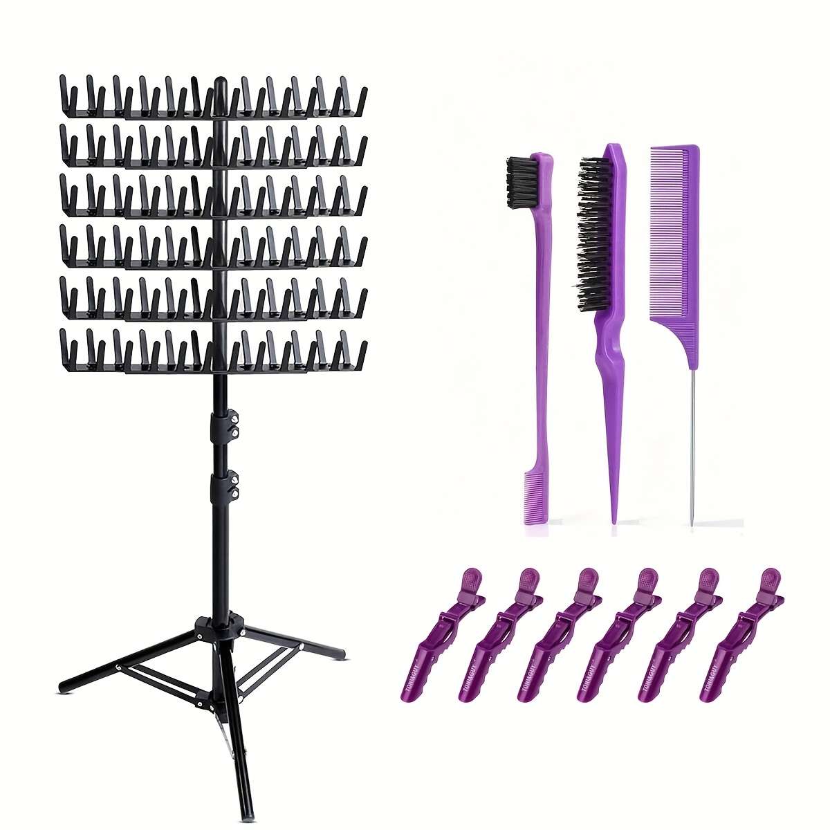 Hair Braiding Products Color Braiding Stand  Purple Ruler 3Piece Set