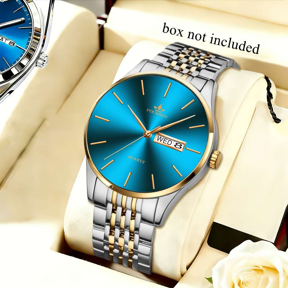 High End Luxury Stainless Fourron Men Luxury Stainless Steel Quartz