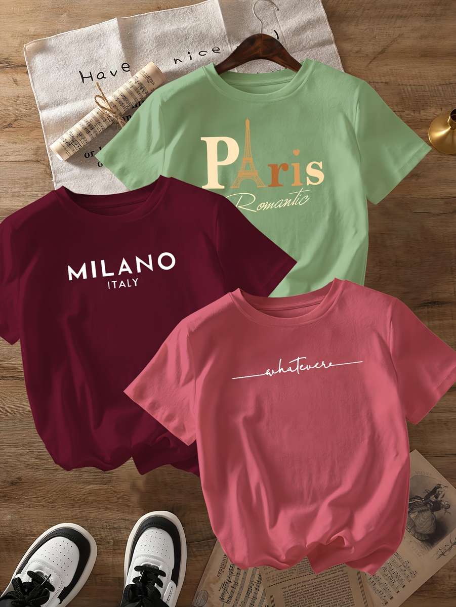 Womens T Shirt Color Black Green Wine Red Sizes