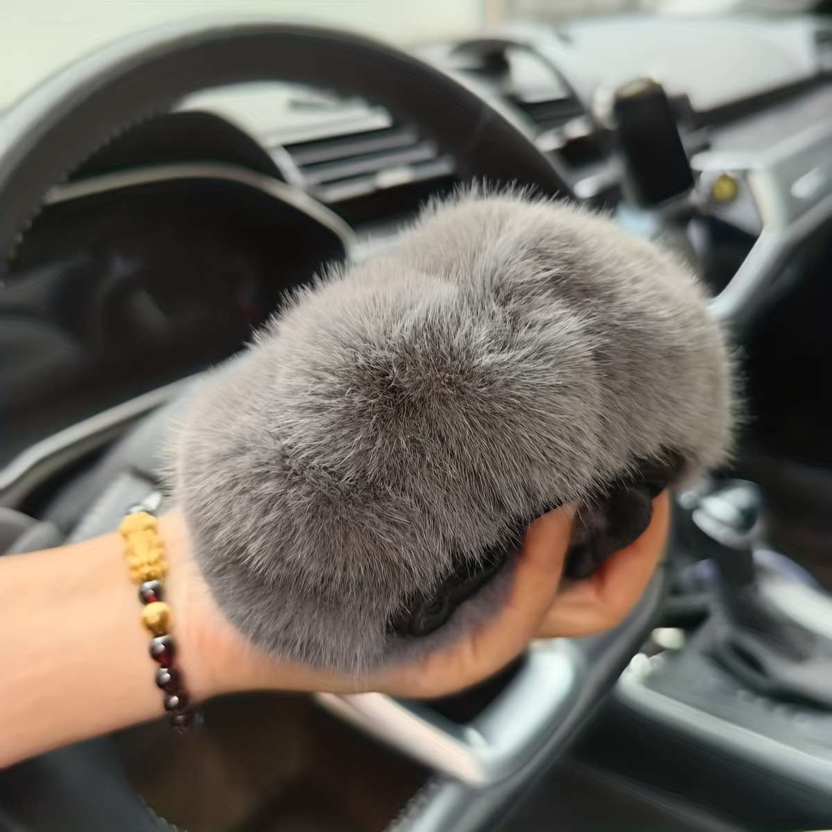 Car Steering Wheel Cover Grey