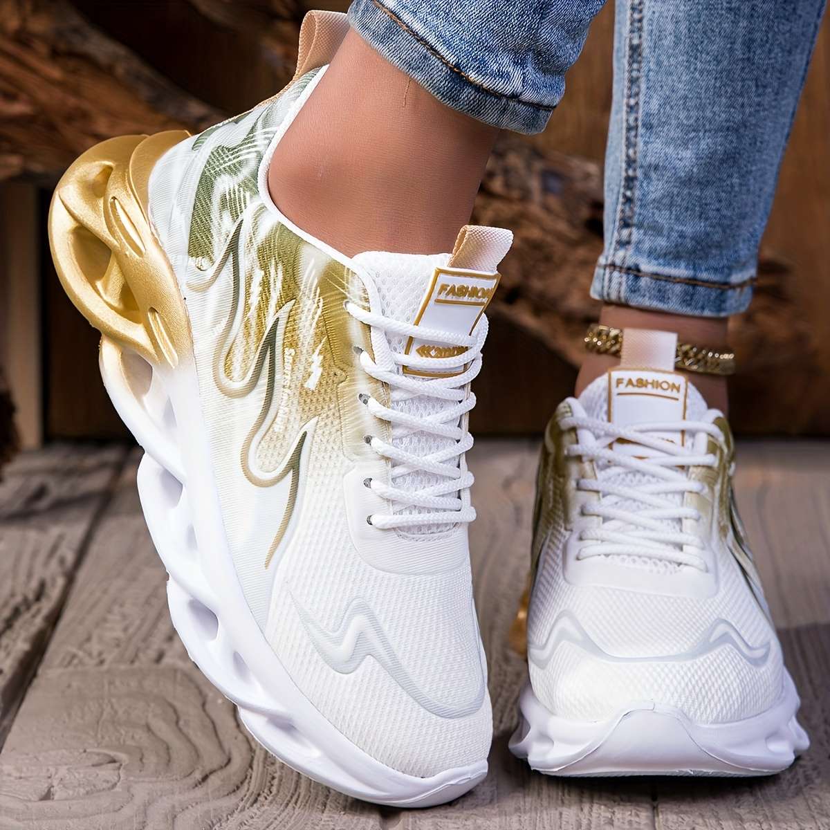 Women S Sneakers Color Golden Sizeuk 3.5