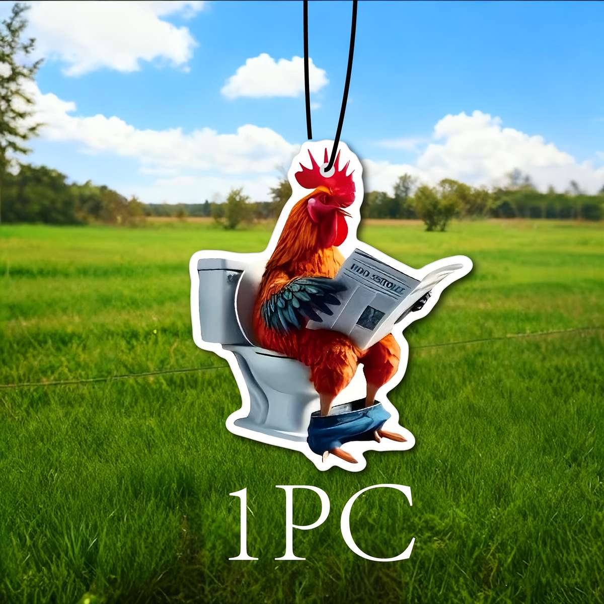 Car Interior Decor  2Pcs Funny Rooster