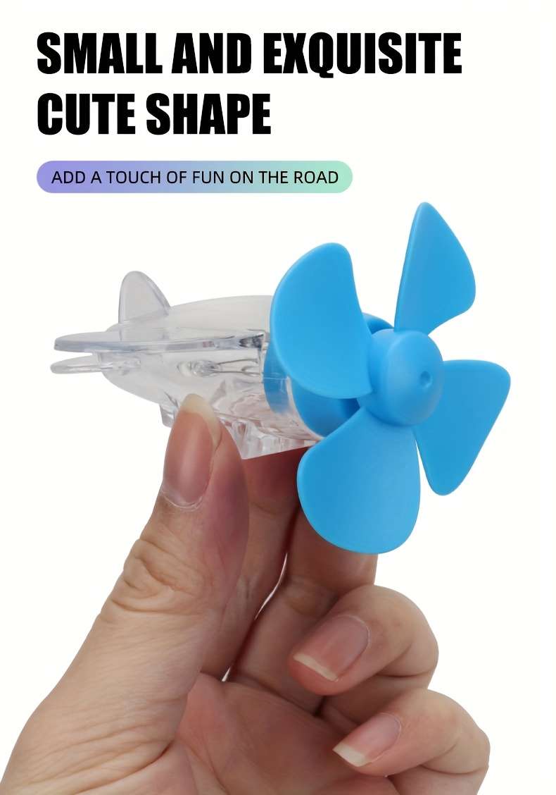 LED Propeller Car Light Blue & Red Neon Airplane-Inspired Design