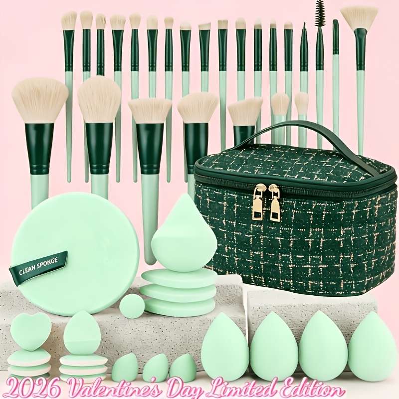 Makeup Brush Set Color Green Quantity16Pcs