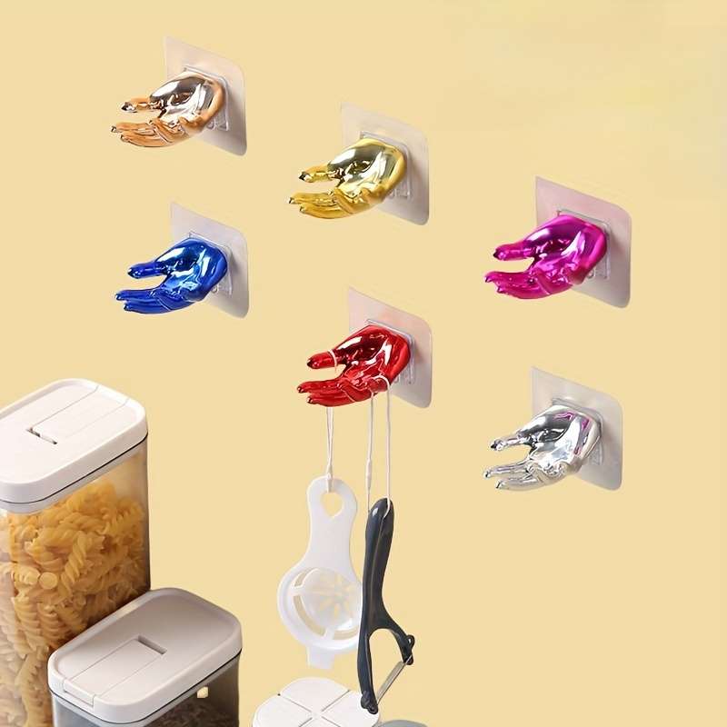 Creative Five Finger Sticky Hooks For The Bedroom Living color Red 1pc