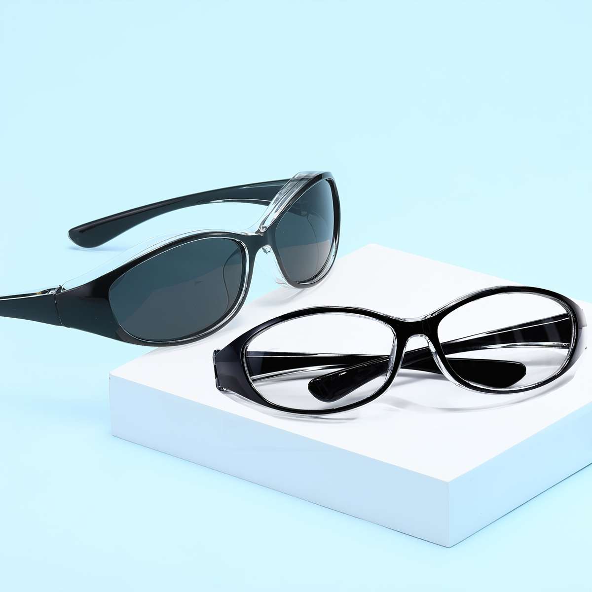 Cycling Glasses Color C5 Blue Transparent Black Transparent