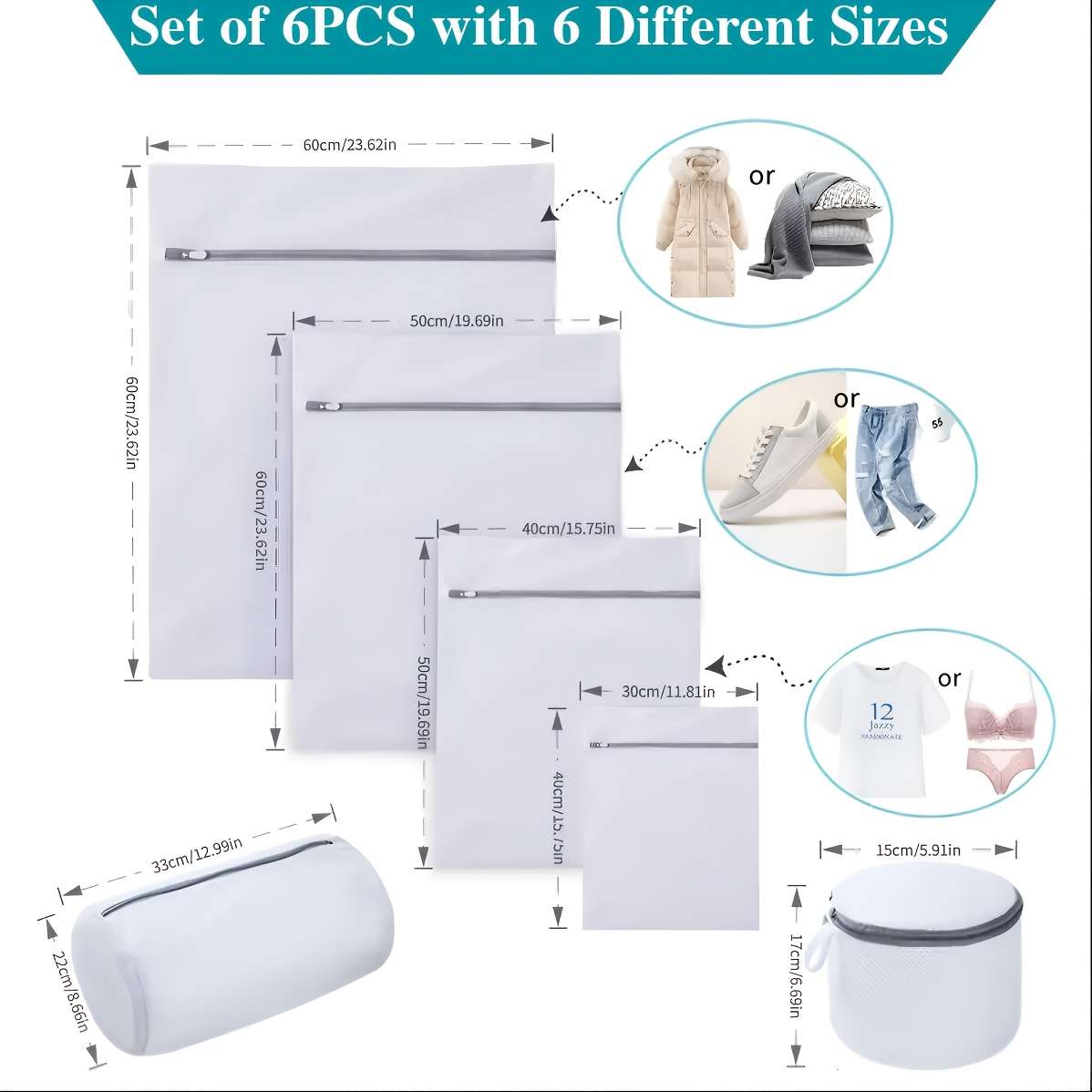 Laundry Bags Model 6Pcs Combination