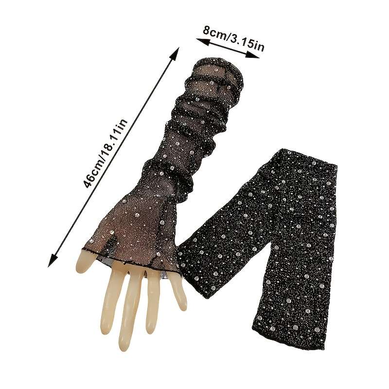 2Pcs Rhinestone Mesh