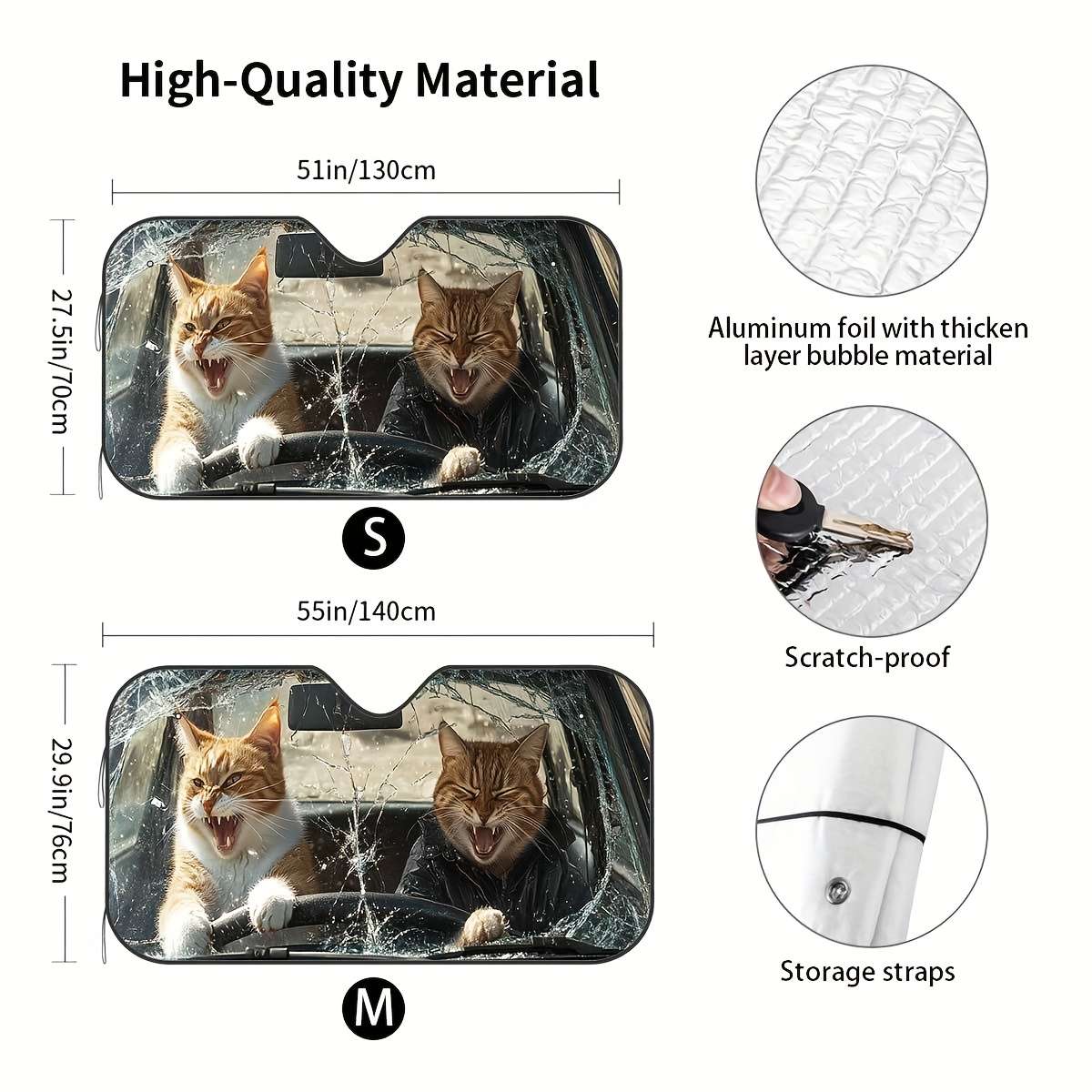 Car Sun Shades Size Size M 139.7 X75.95Cm