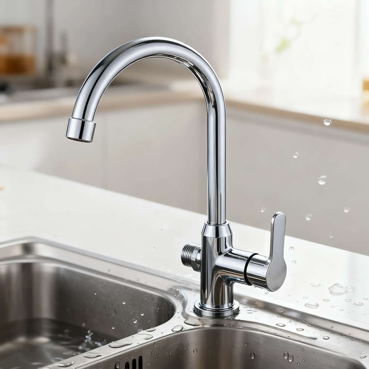 304 Stainless Steel Foot-Operated Faucet