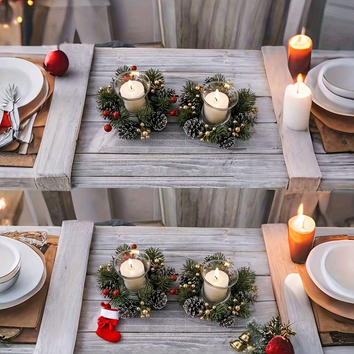 Christmas Decorations Color 2Pcs Golden