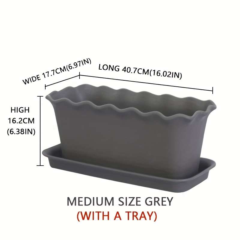 Flowerpotitems Small Size With Traycolor Grey White