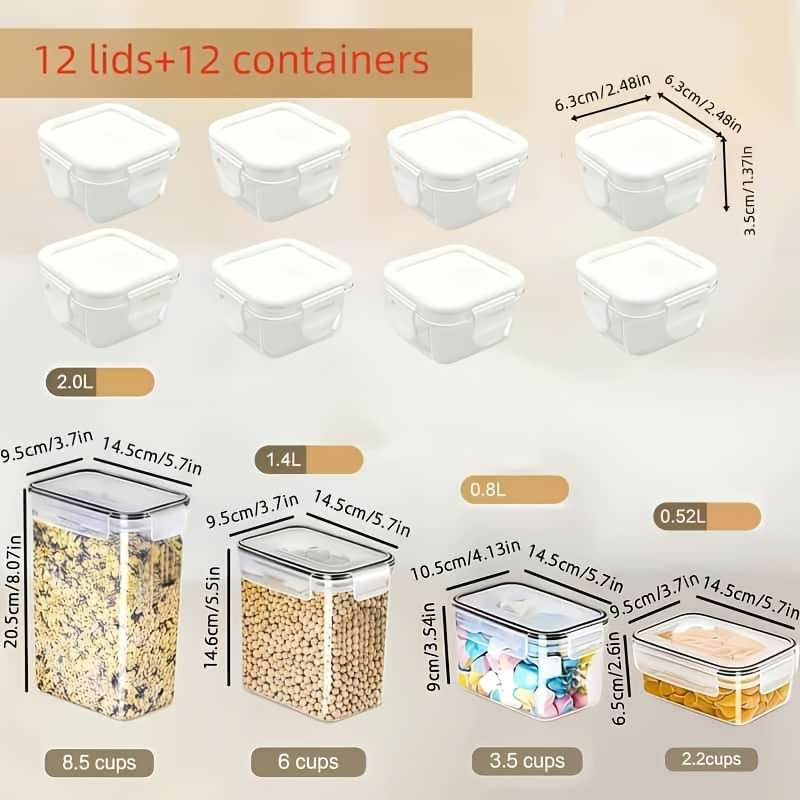Sealed Jar Quantity 24Piece Set 12 Lids  12 Containers