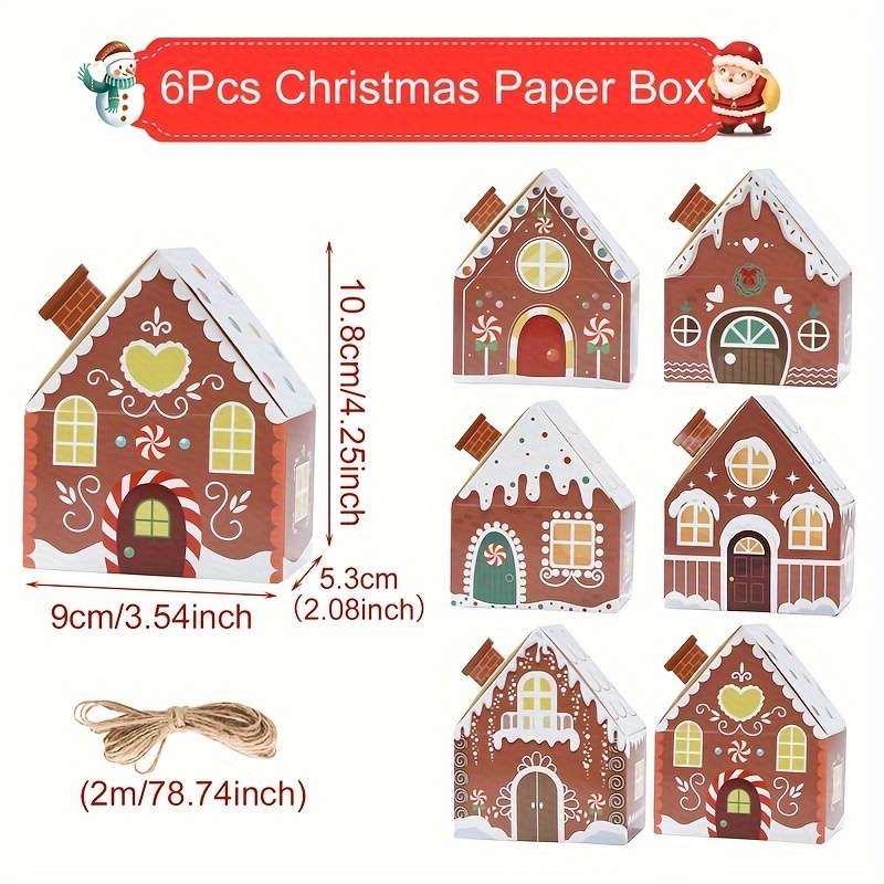 Christmas Gift Boxes Model 6Pcs White