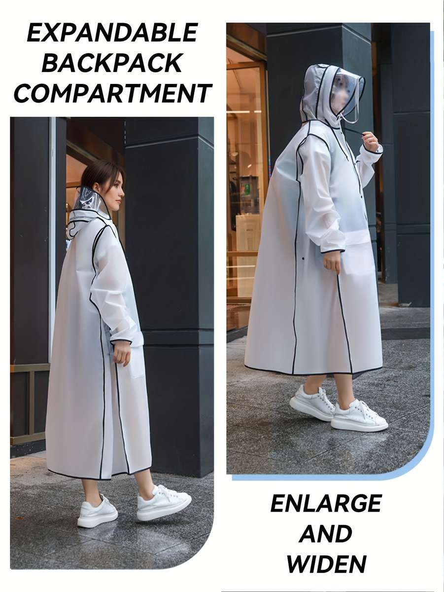 Raincoat Transparent Black Border Size L