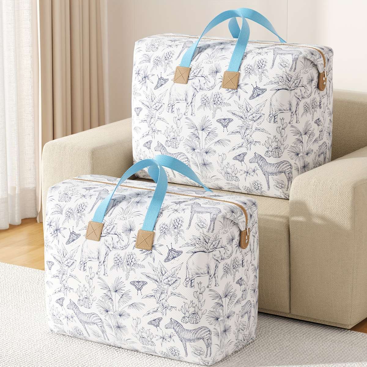 Large Capacity Storage Bag Clothes Quilt Foldable Reinforced Handle Strong