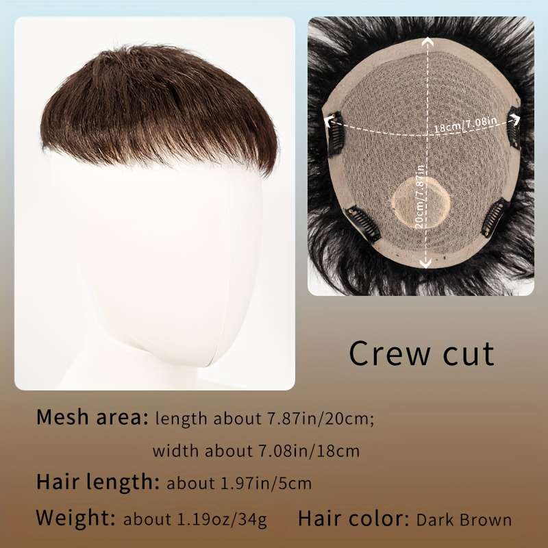 Black-16*18 Mens Wigs Hair Length 5.08Cm