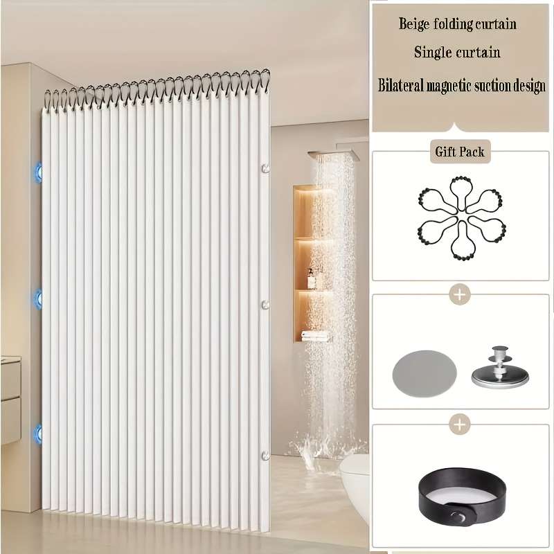 Waterproof Shower Curtain Color Beige Color Size 200200Cm78.778.7 In