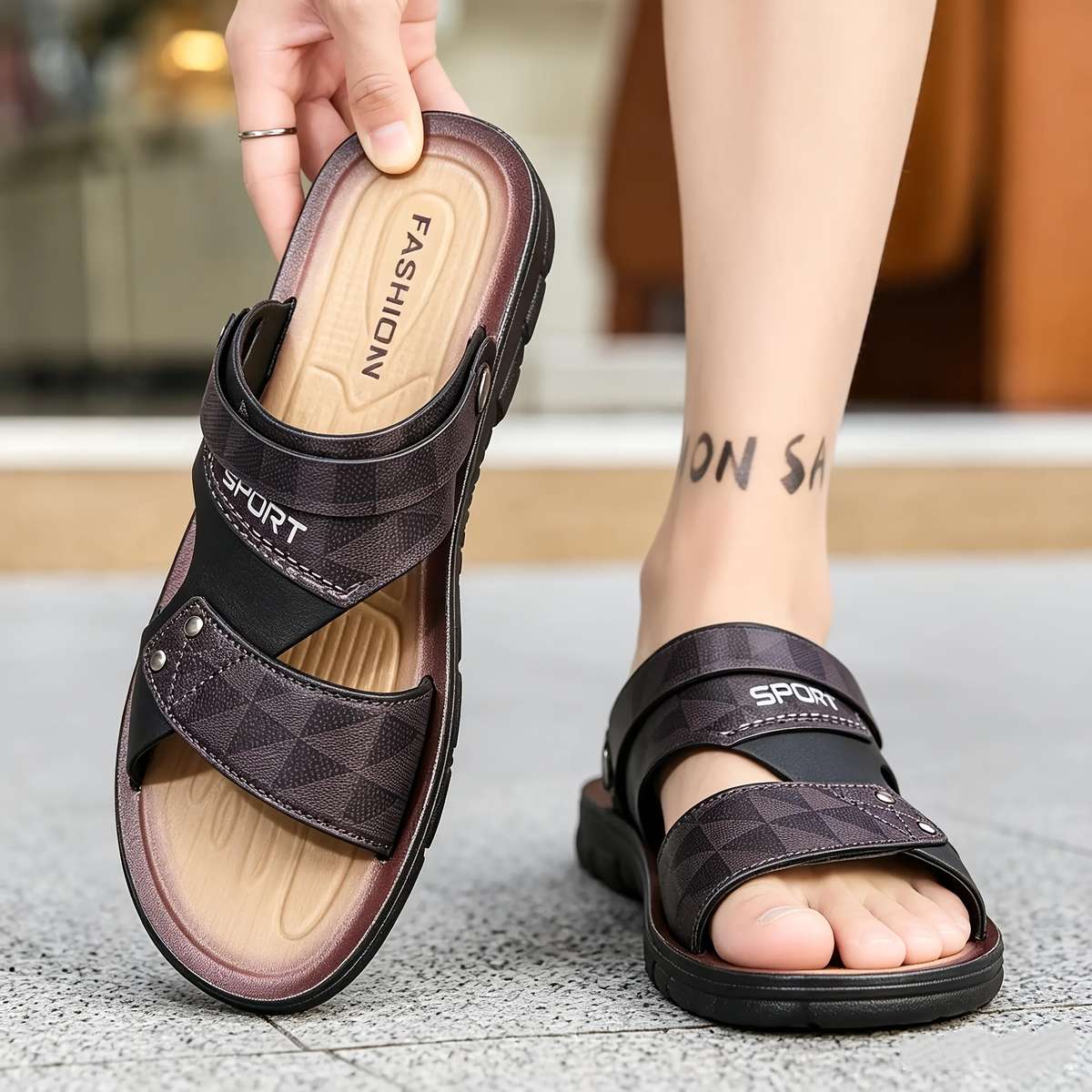 Sandals Color Light Brown 1 Size Uk 11