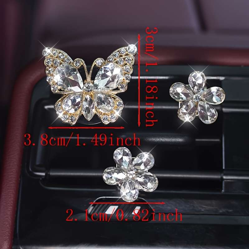 Car Interior Decor  3Pcs Red