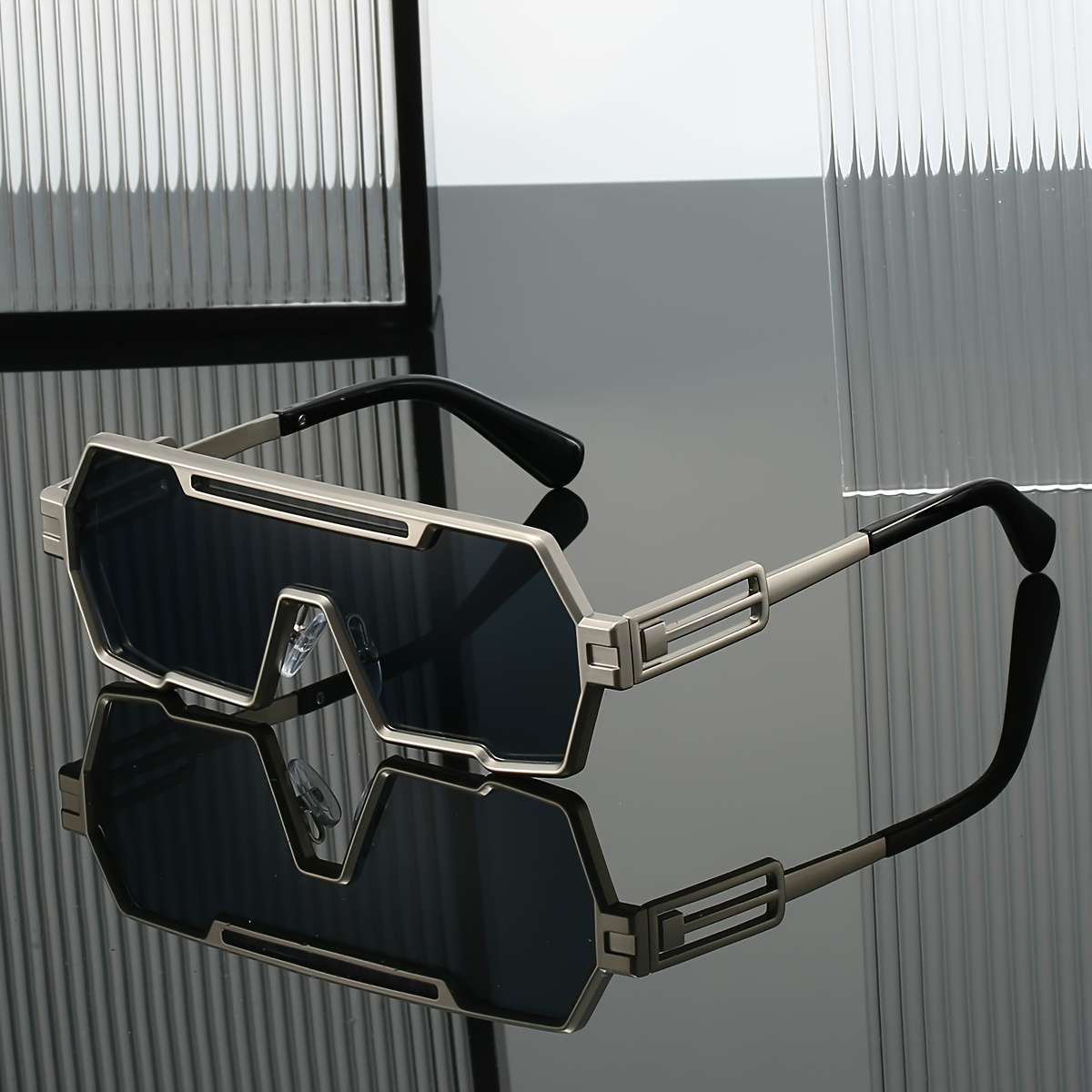 Mens Glasses Color C3 Golden Frame Black And Gray Film