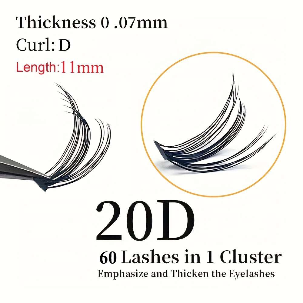 Premium Fluffy D Curl Lash Extensions Model Items 20d 007d 11mm