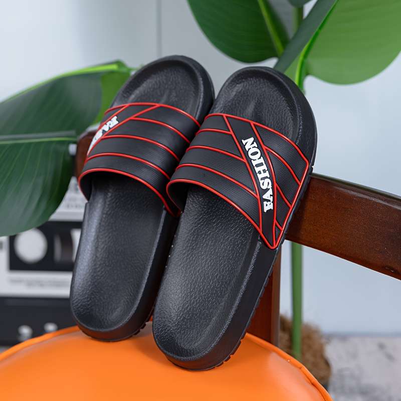 Men Slippers Summer Style Black Size Uk 7