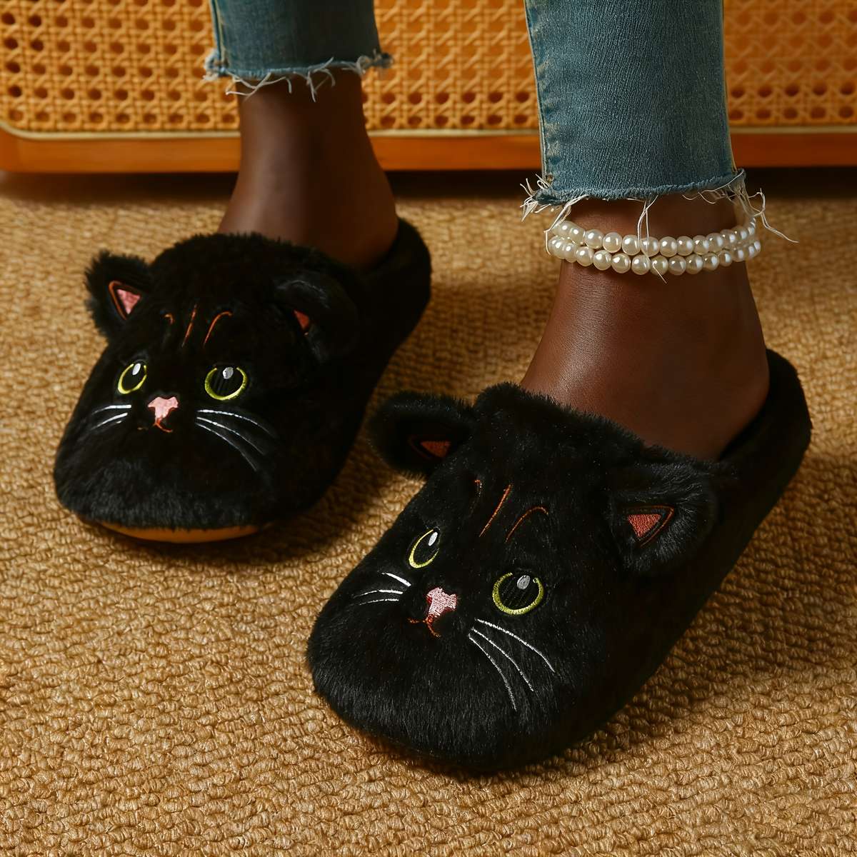 Cotton Slippers Color White Cat Sizeuk 4.5-5
