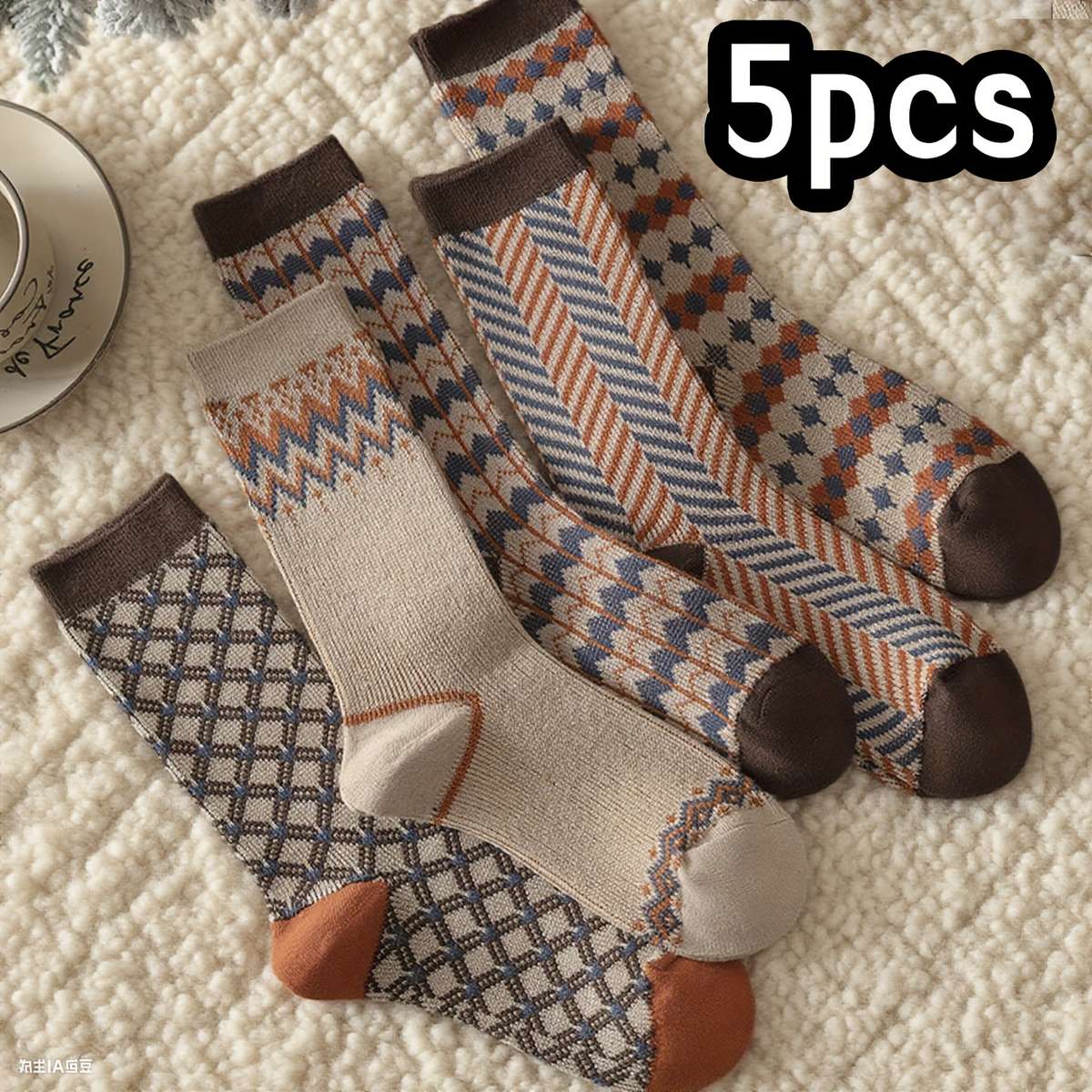 Women S Socks Quantity 5 Pairs Of Retro Socks
