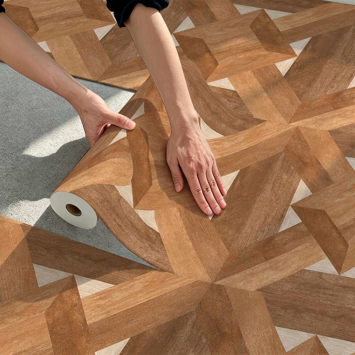 Self Adhesive Floor Stickers 40Cm*120Cm Spliced Wood Grain