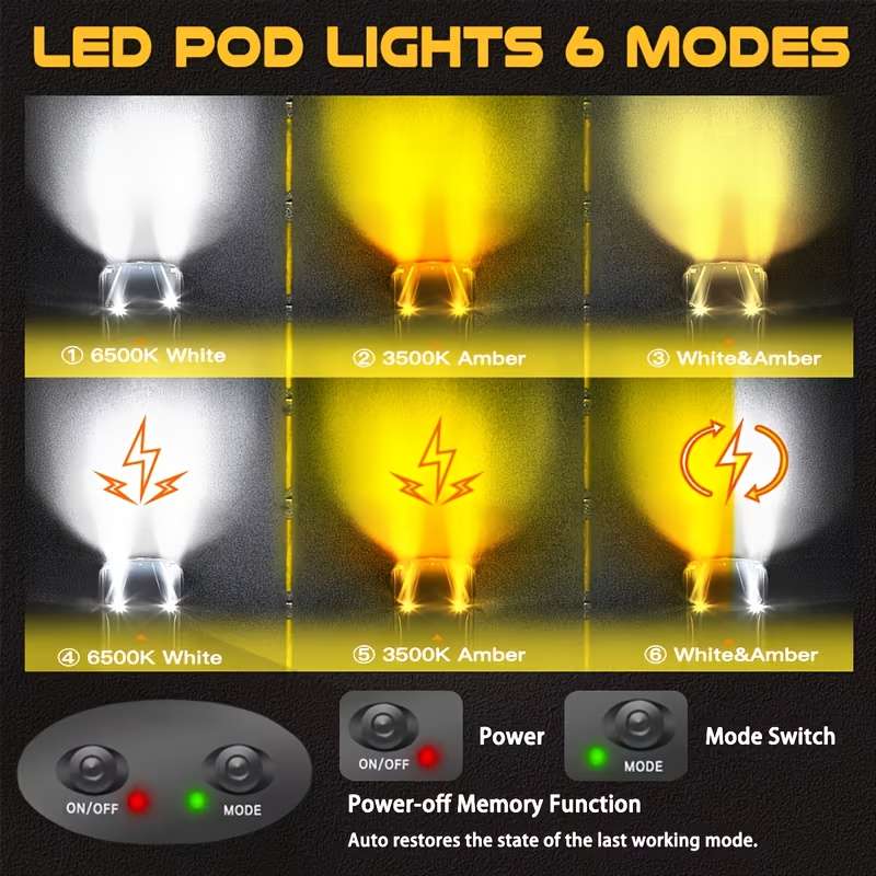 Car Lights Color 6 Modes Model 2 Pack Wire Set