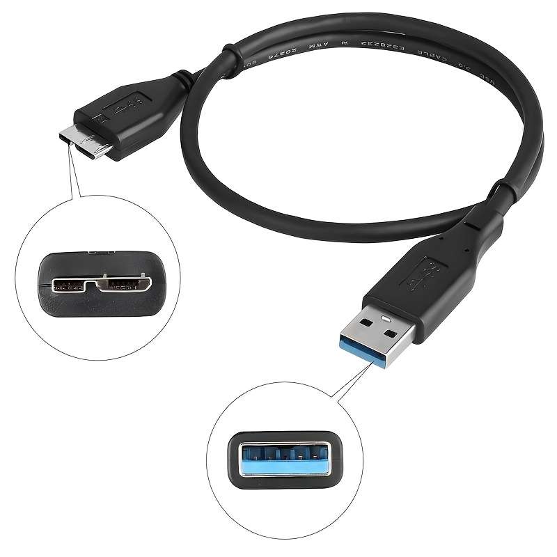 1pc High-Speed USB 3.0 Data Transfer Cable for Mobile Hard Drives AM to MicroB Connector 5GB