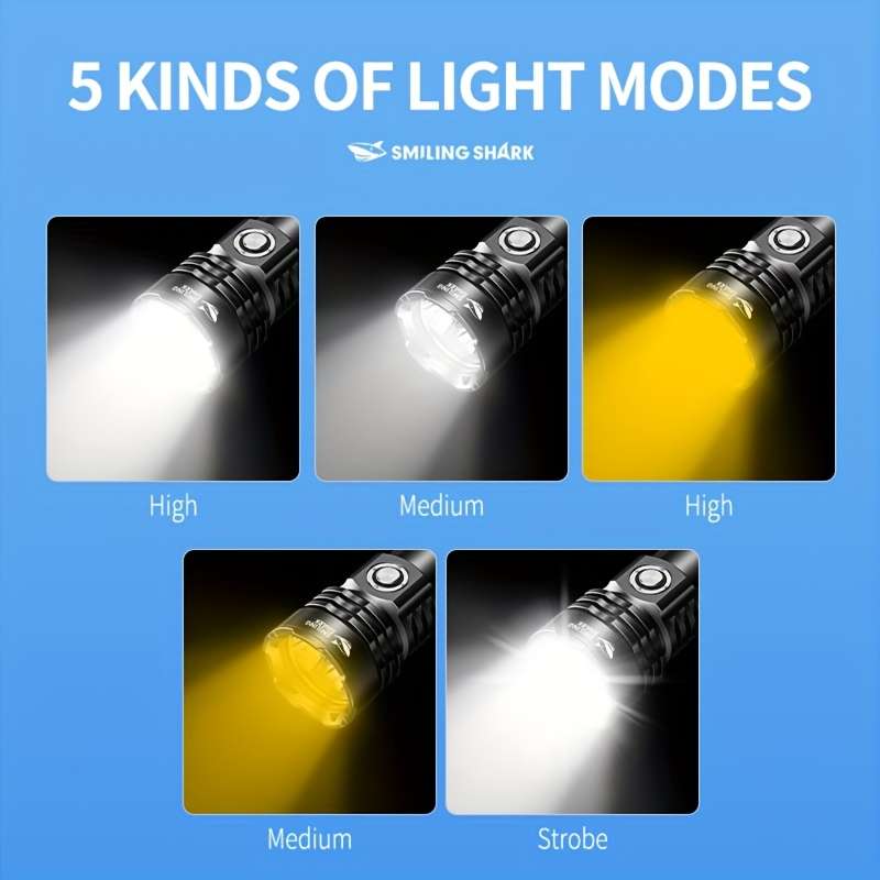 Premium 1Pc Led Diving Torch Light Smiling Shark Outdoor Reliable Solution