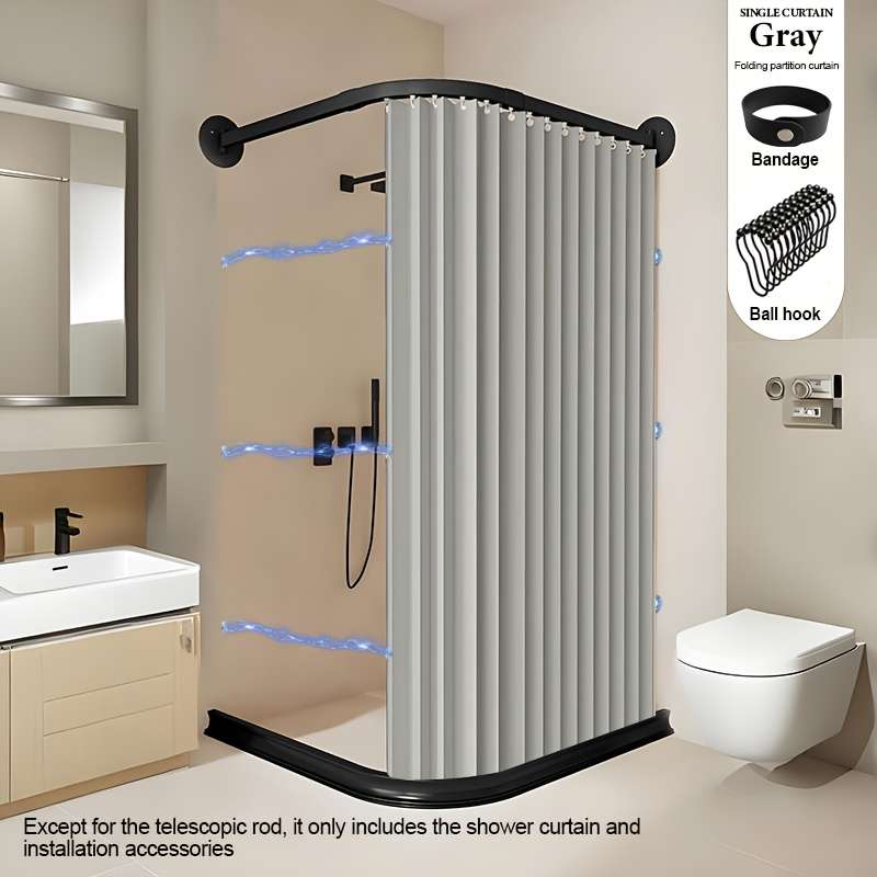 Waterproof Shower Curtain Color Oatmeal Color Size 150.01*200.0 Cm