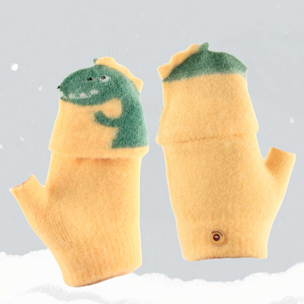 Modern Functional Half Finger Flip Gloves Thickened And Warm Winter Designed