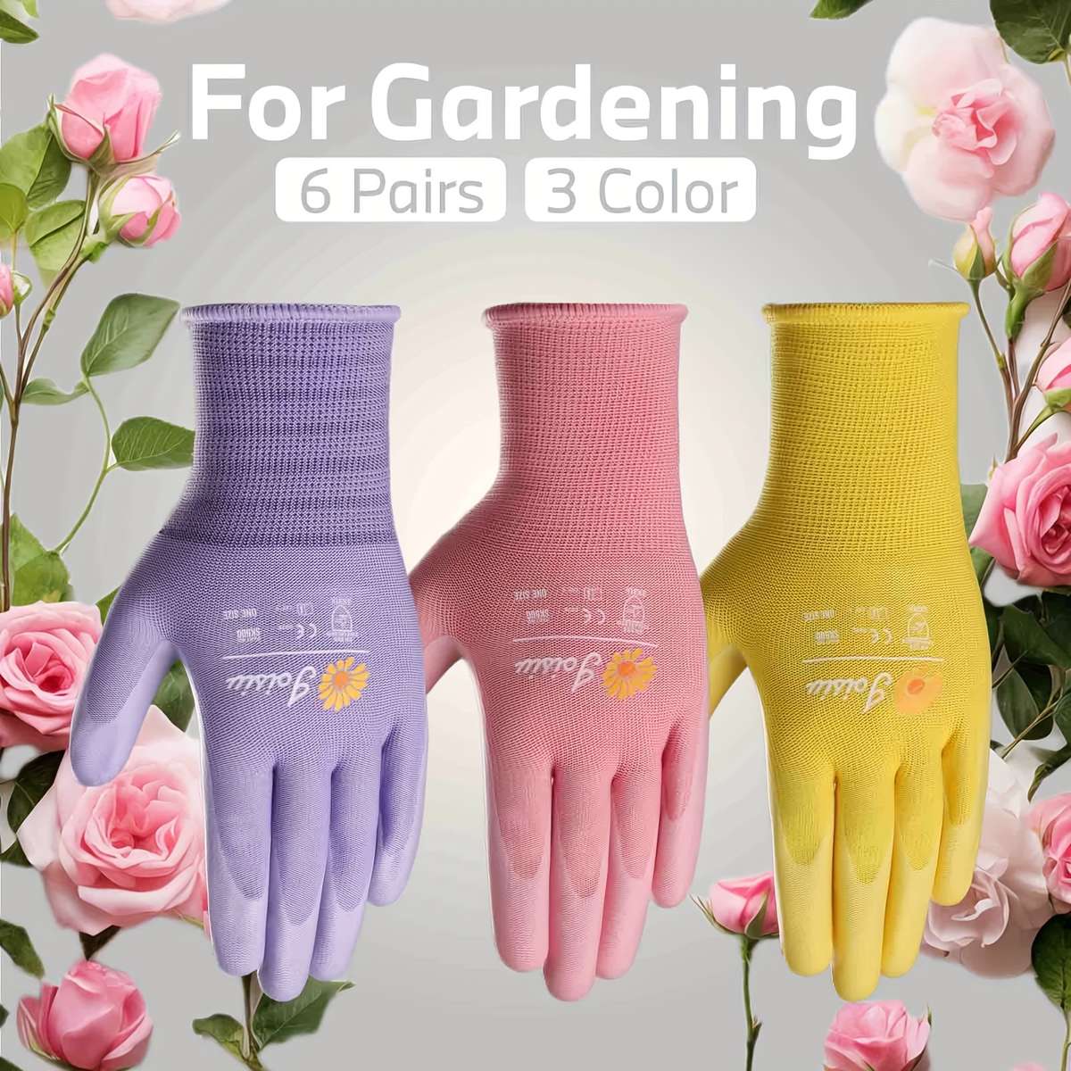 2 Pairs Green Multi Purpose Work Gloves