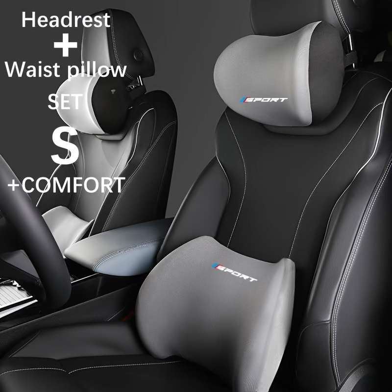 Car Seat Cushion Color Grey Quantity1 Set 1 Headrest  1 Pillow