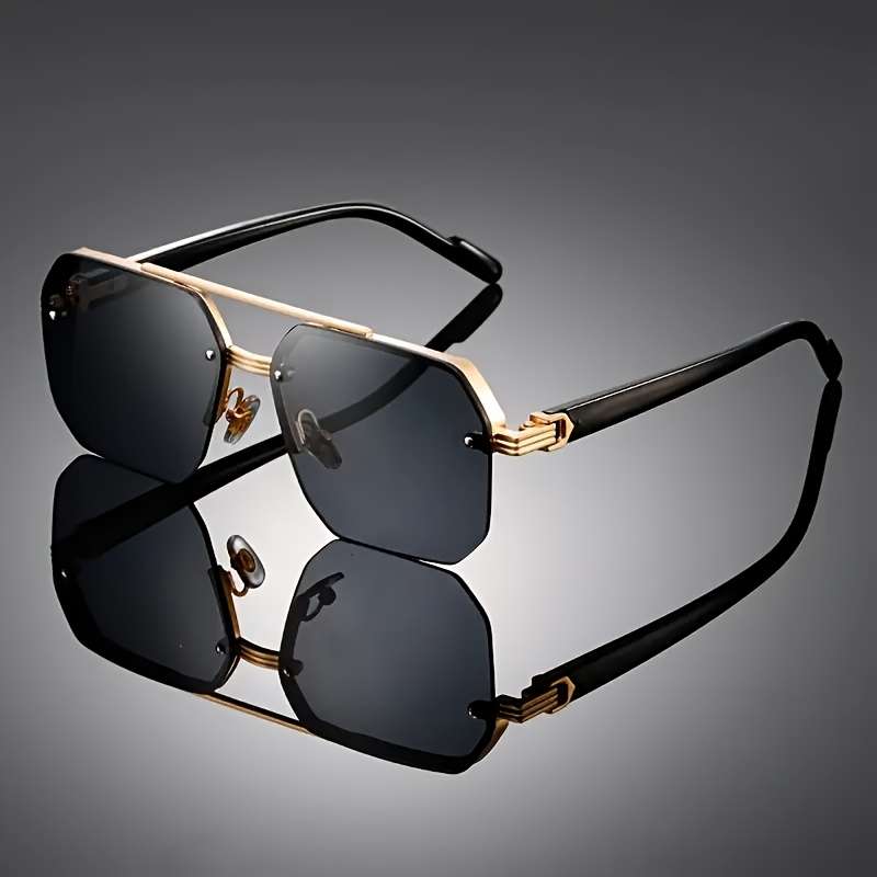Mens Glasses Color Golden Frame Gray Orange Lens