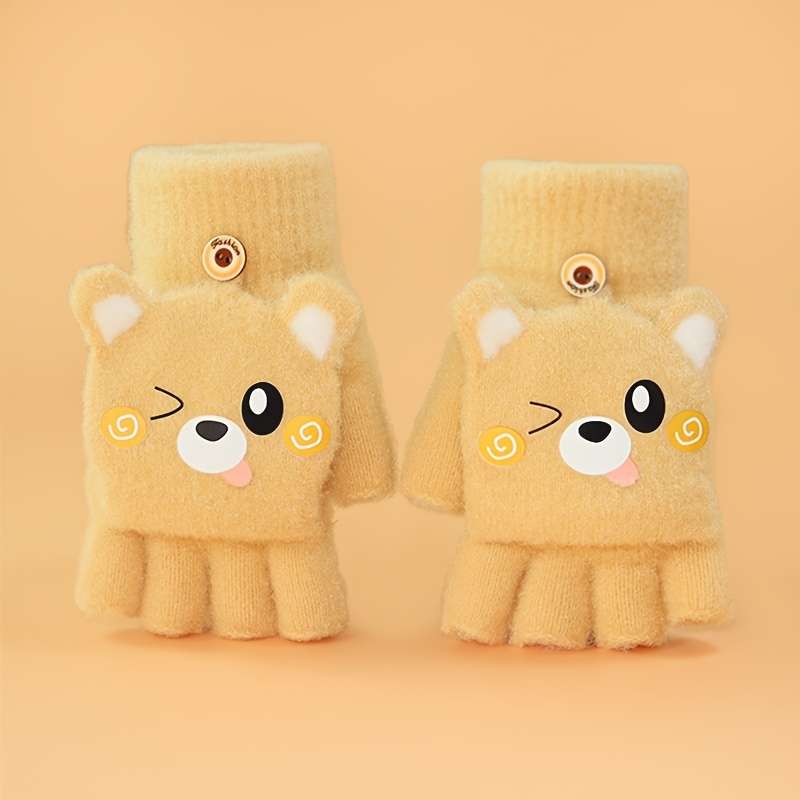 Winter Gloves Color Turmeric Yellow 5 To 12 Years Old