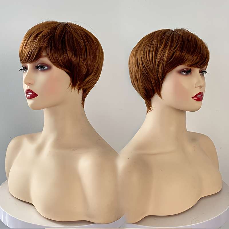 Dark Brown Womens Wigs Hair Length 10.16Cm