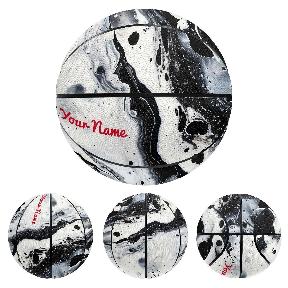 Basketball Color Black And White Marble 2 Size7
