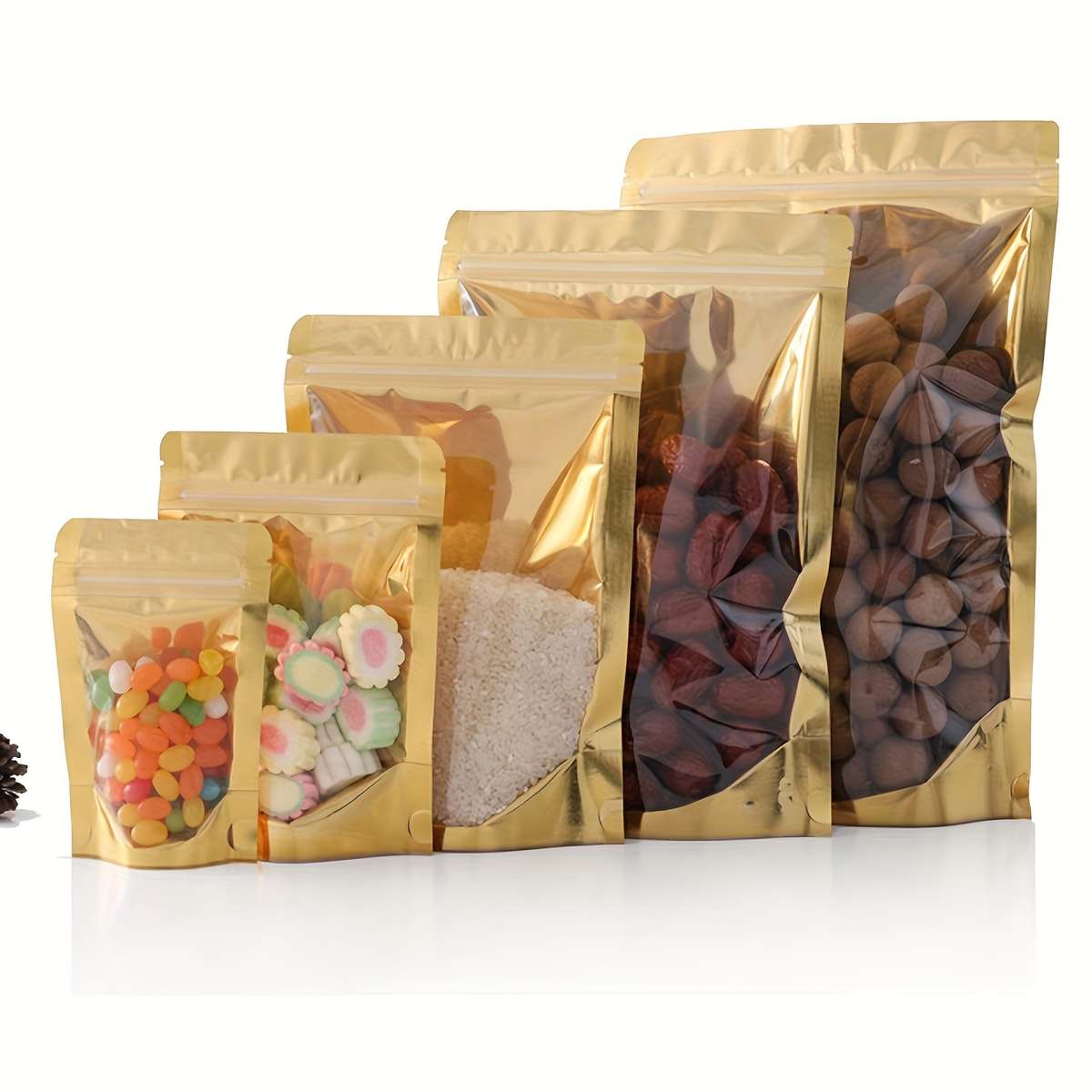 Food Storage Bags Color Golden Size10X18Cm 20Pcs
