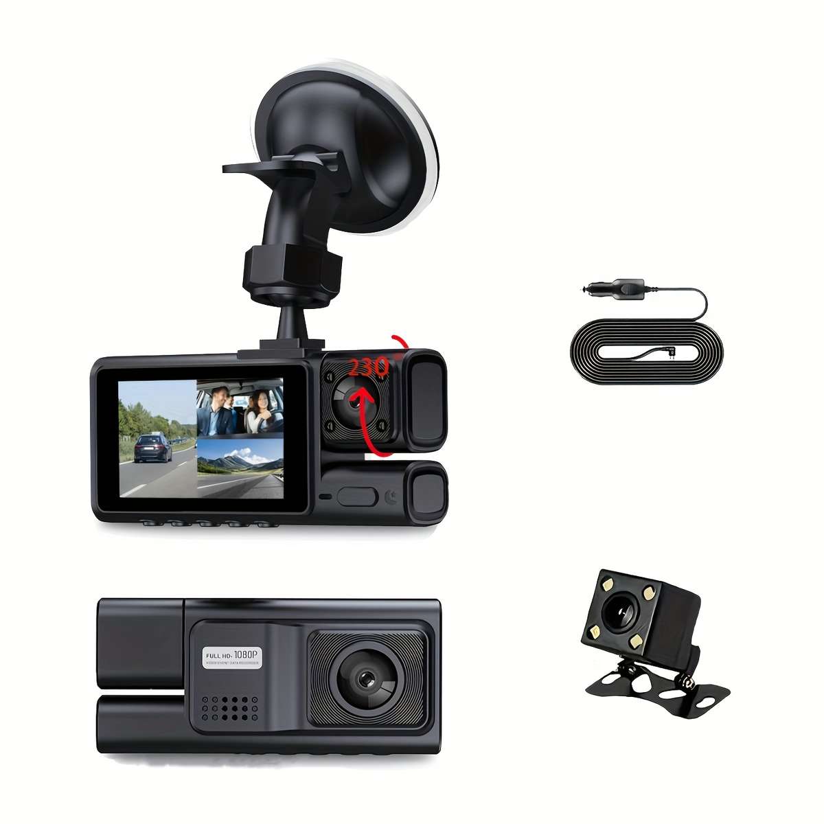 Dashcam Items Three Lens With 64Gb Card