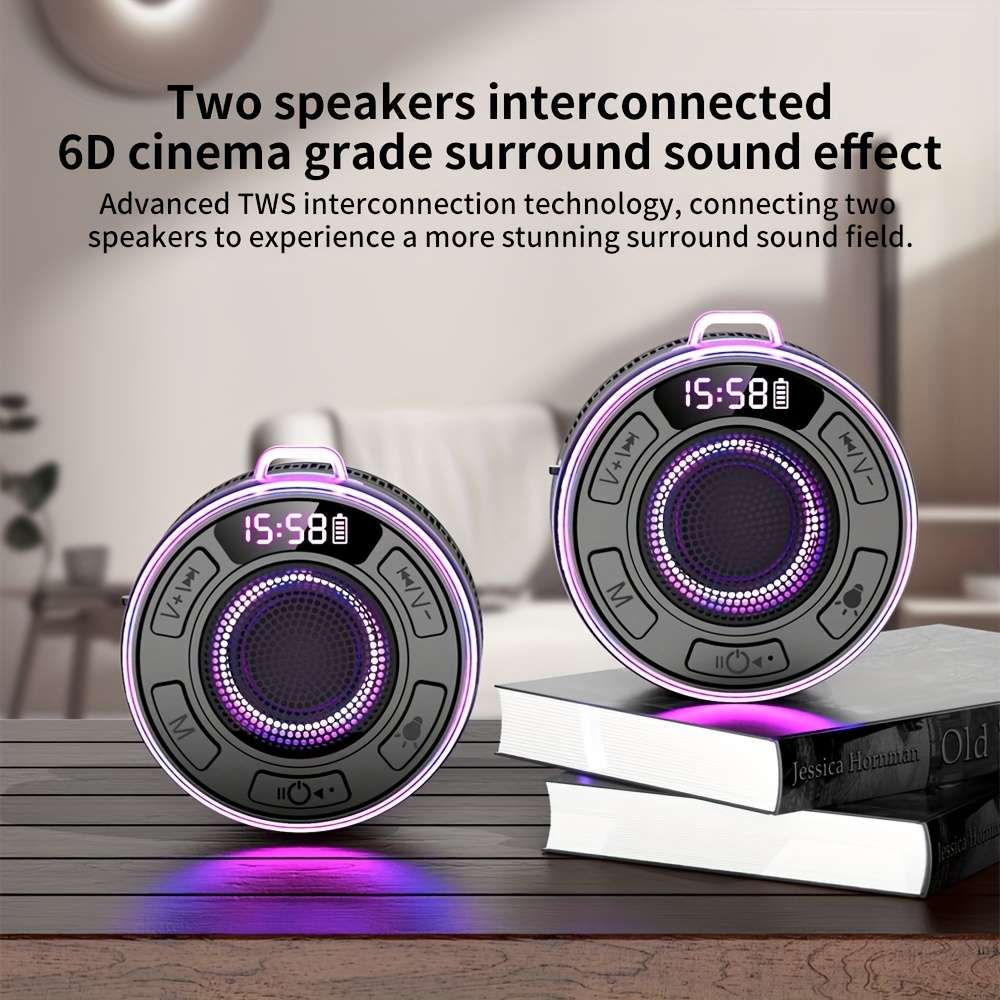 Smart Featuring Crystal Sound [Ipx7] Portable Wireless Speaker For Karaoke