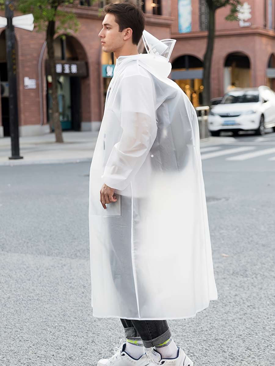 Raincoat Transparent Black Border Size L