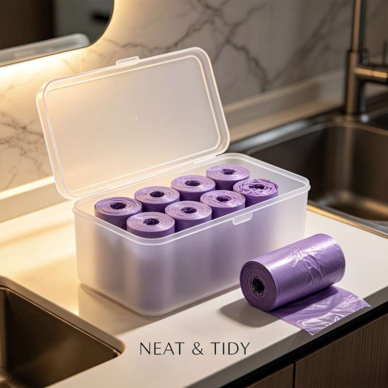 Trash Bag5 Rolls Of 100 Purple Pieces
