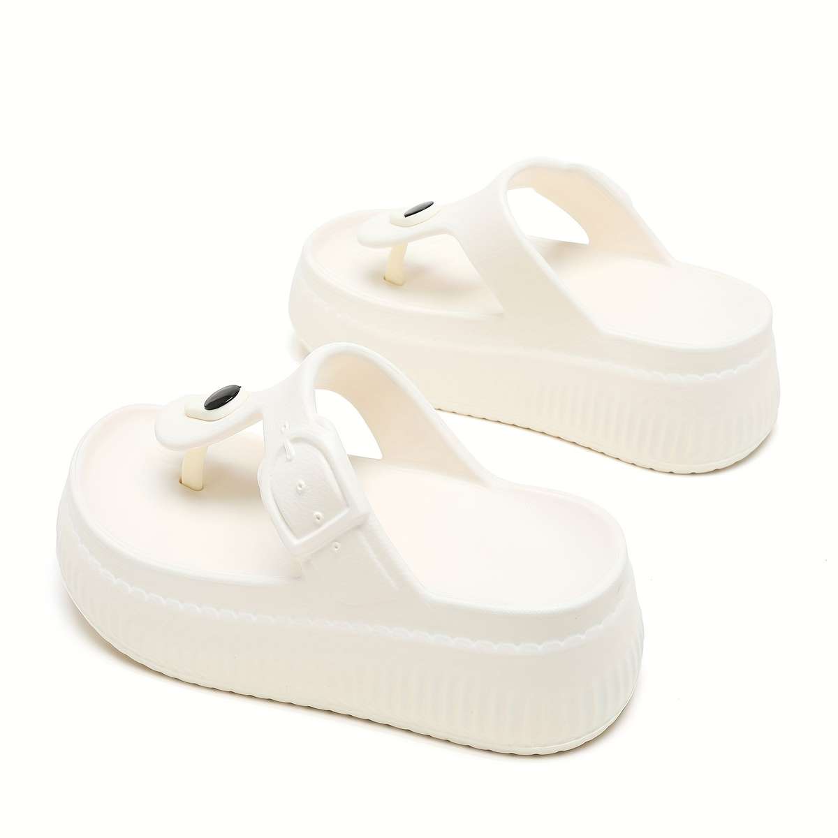 Ladies Summer Flip Flops White Uk 2.5-3