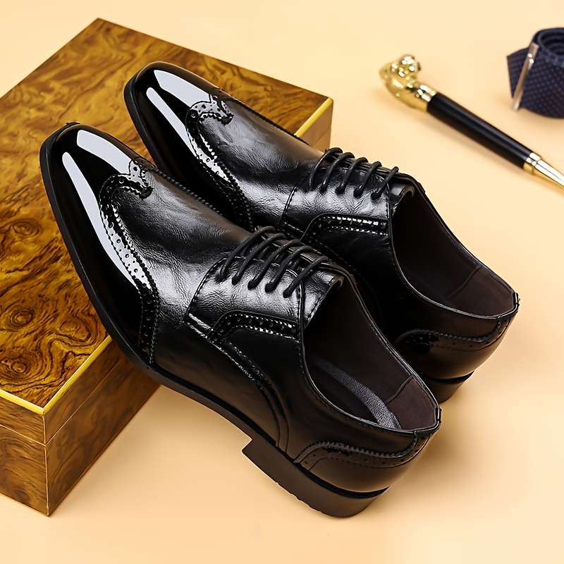 Mens Leather Shoes Color Black Sizeuk 7