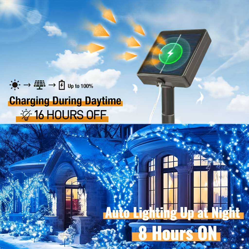 String Lights Color 2Pack   Blue And White Size2* 50Leds 7M 23Ft